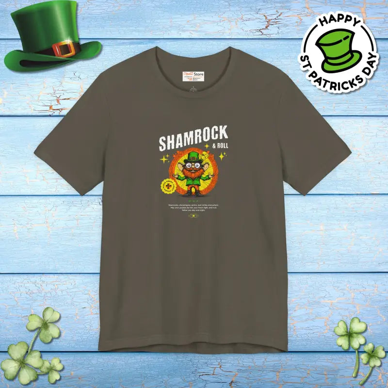 Shamrock and Roll Patricks Day Tee - Unisex Jersey - DipaliZ