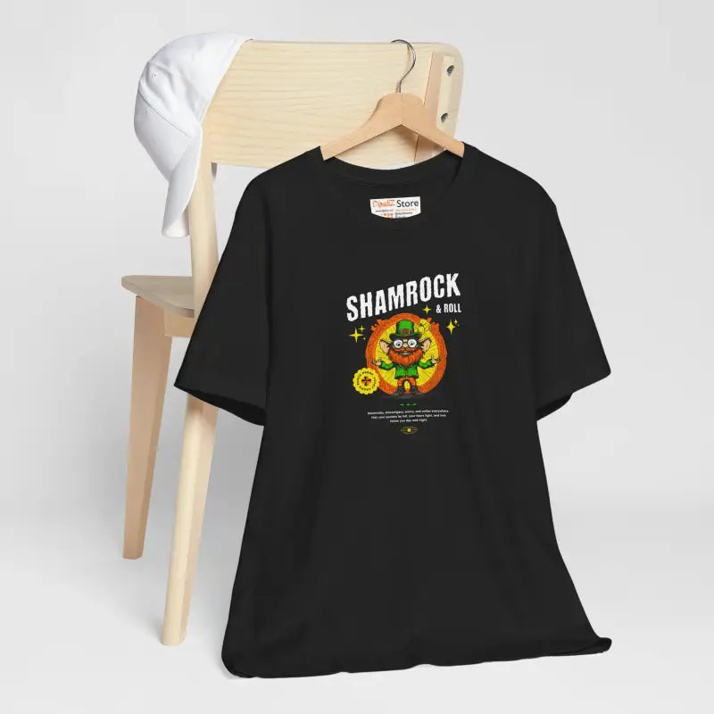 Shamrock and Roll Patricks Day Tee - Unisex Jersey - DipaliZ