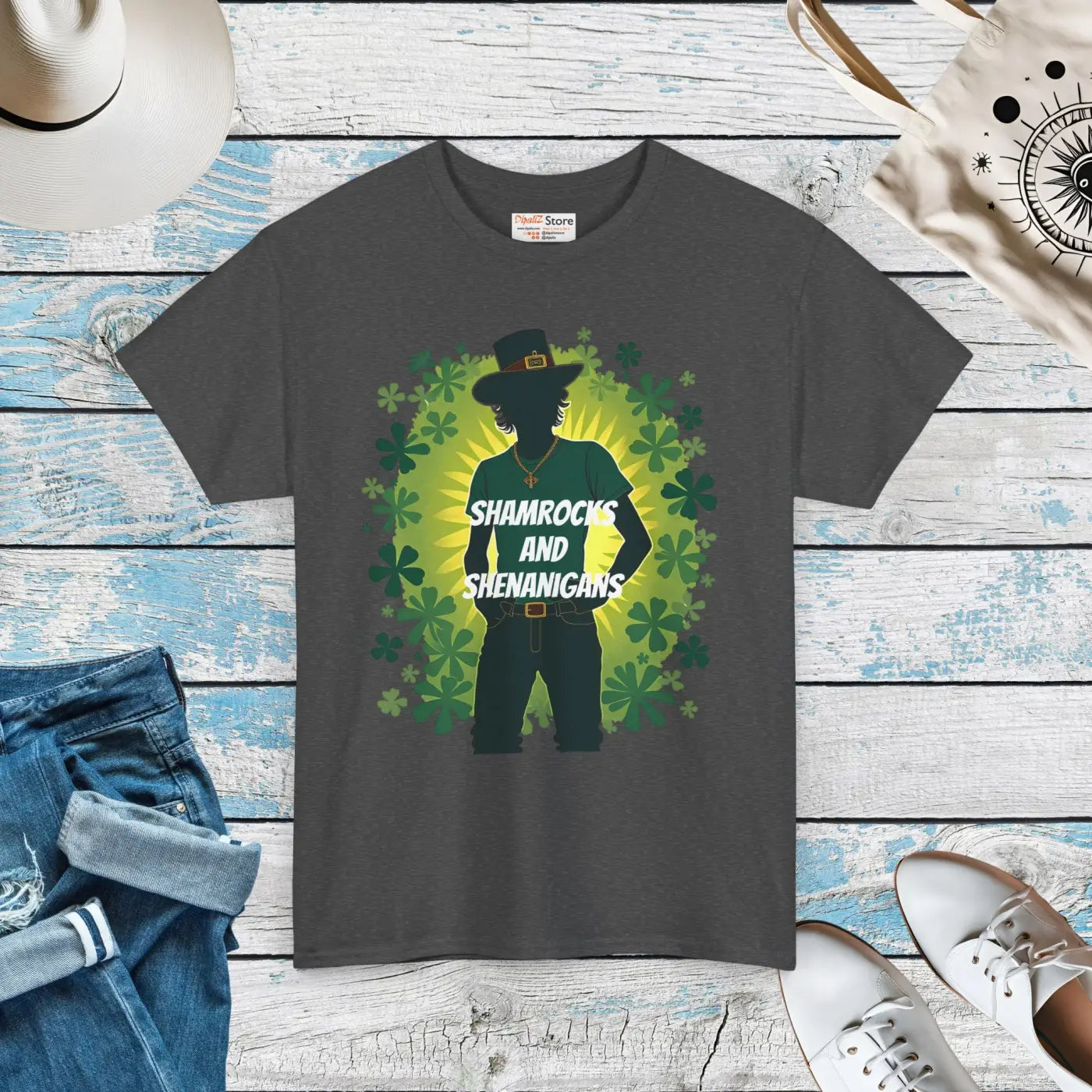 Leprechaun Unisex Heavy Cotton Tee - St Patricks Day - DipaliZ