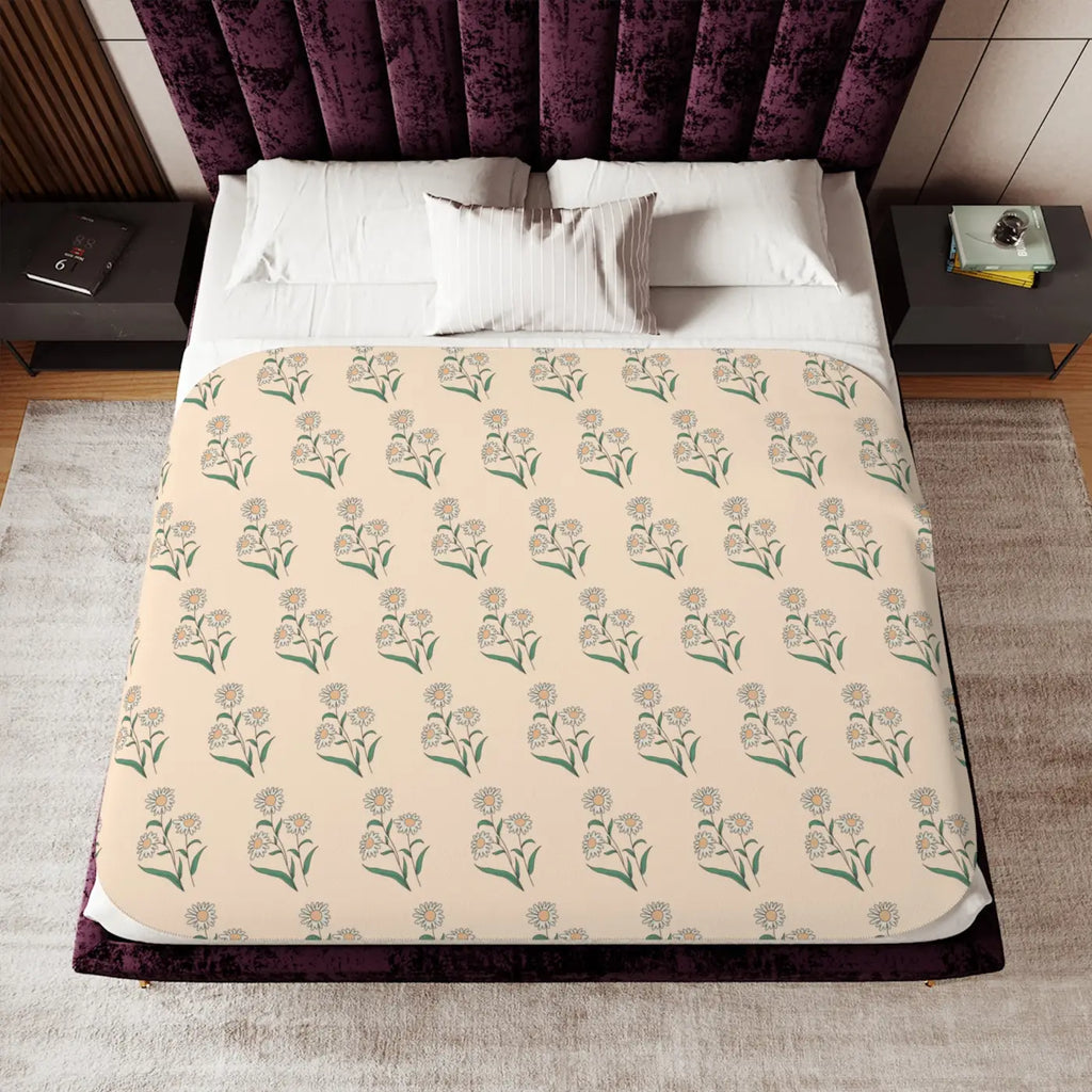 Sherpa Blanket - Daisy Flowers in Two Colors - DipaliZ