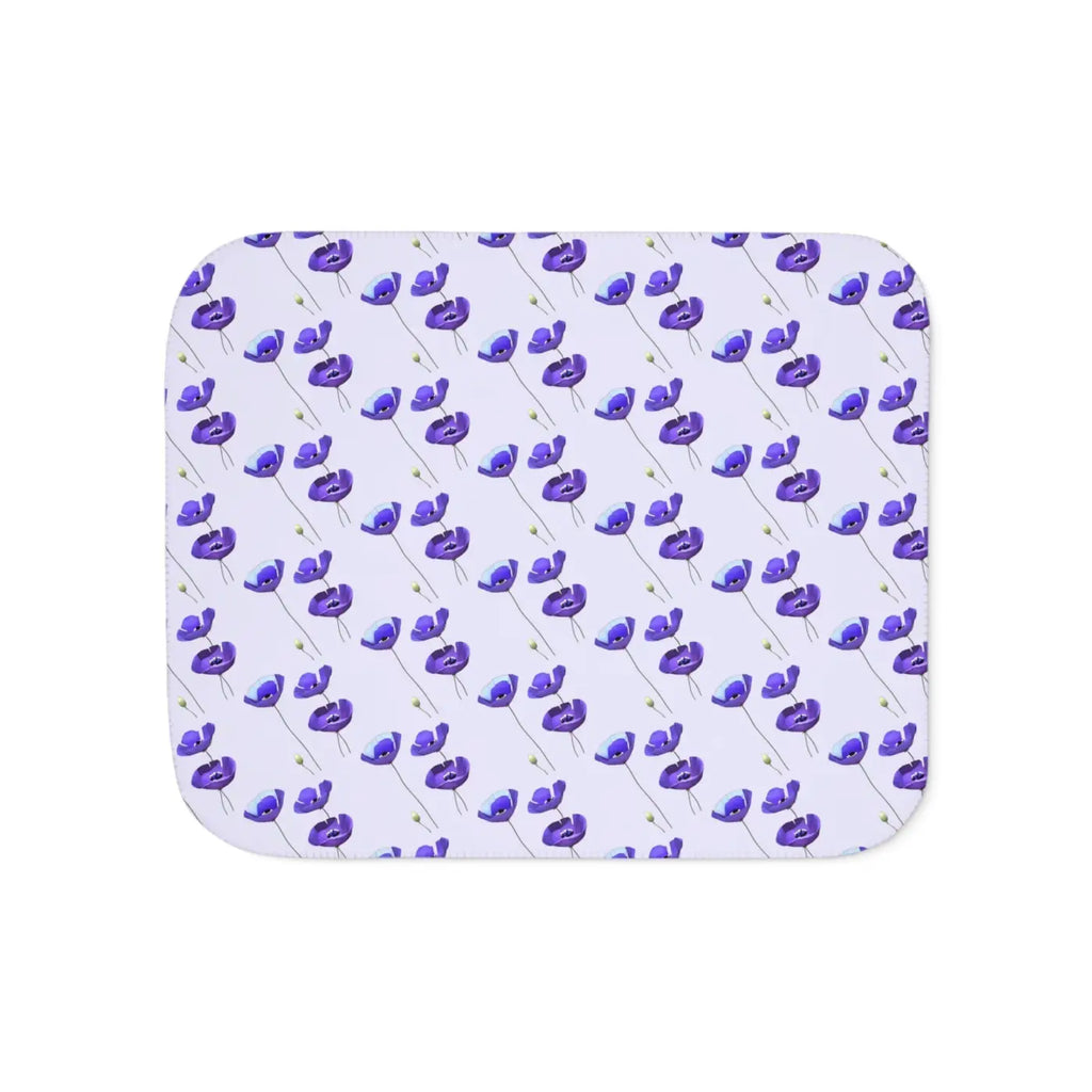 Purple Flower Sherpa Blanket - Cozy Chic Comfort - DipaliZ