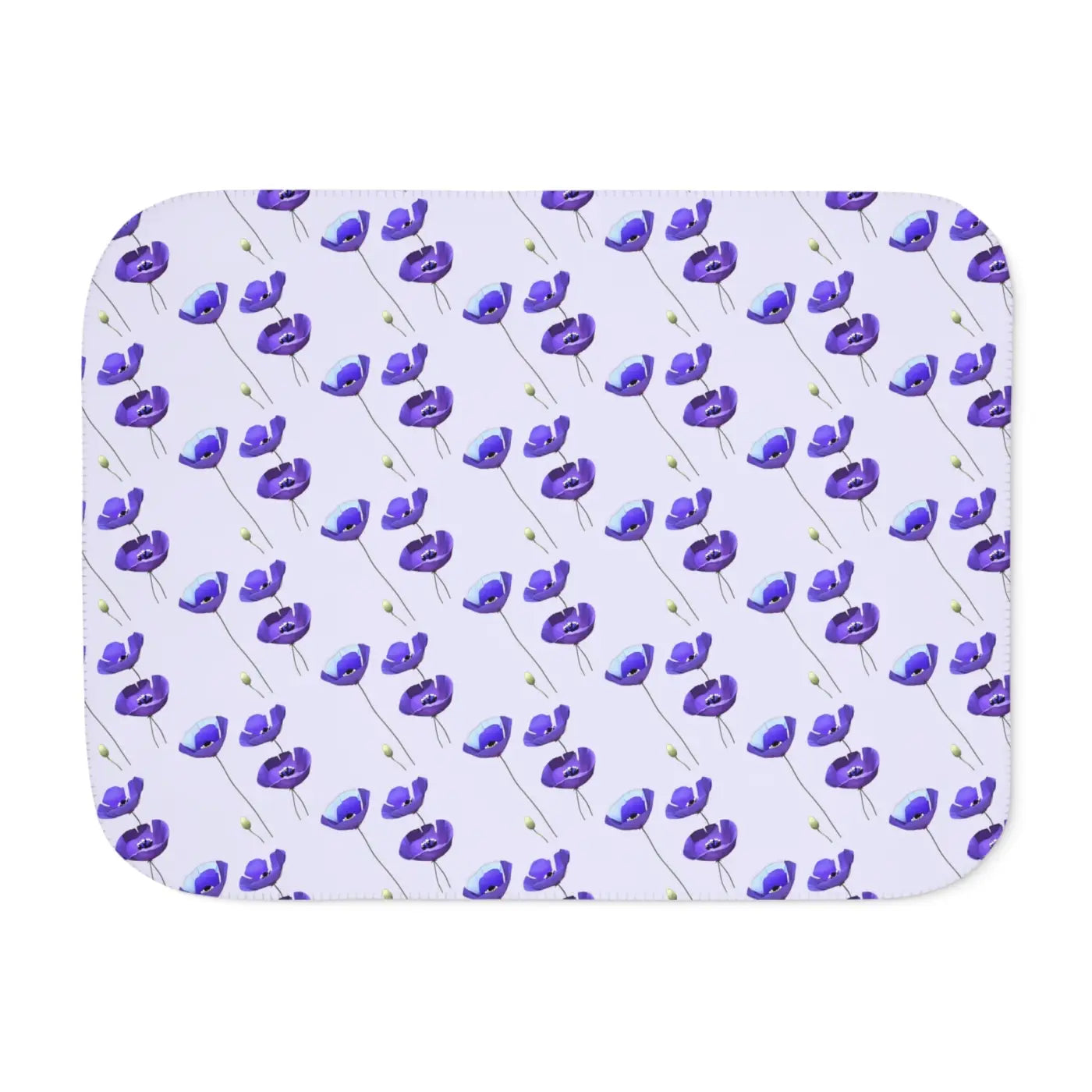 Purple Flower Sherpa Blanket - Cozy Chic Comfort - DipaliZ