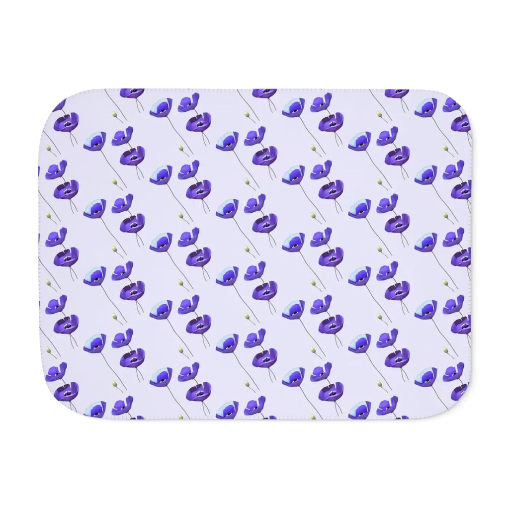 Purple Flower Sherpa Blanket - Cozy Chic Comfort - DipaliZ