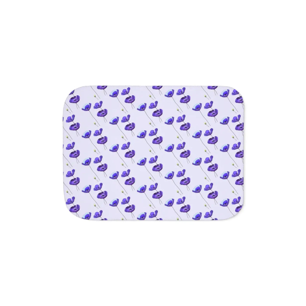 Purple Flower Sherpa Blanket - Cozy Chic Comfort - DipaliZ