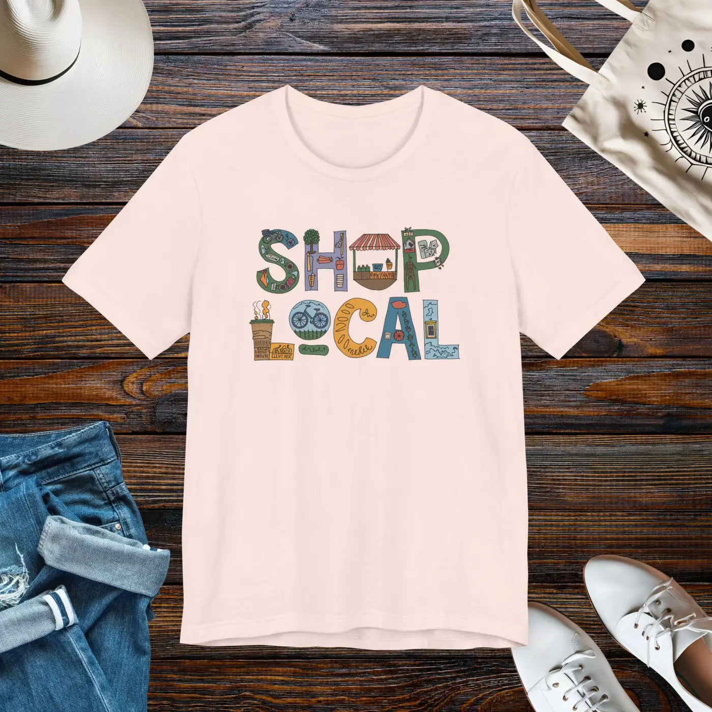 Shop Local Short Sleeve Tee - Effortless Style Crew Neckline - DipaliZ
