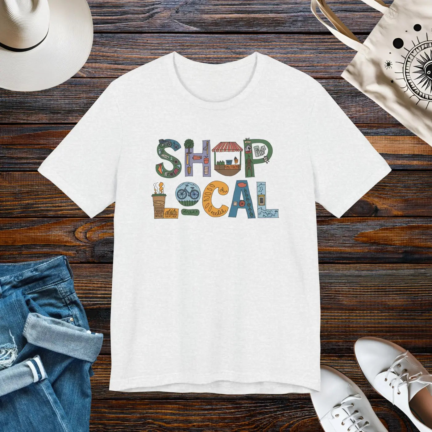 Shop Local Short Sleeve Tee - Effortless Style Crew Neckline - DipaliZ
