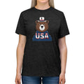 Bear With A USA Flag T-Shirt - Patriotic Design - DipaliZ