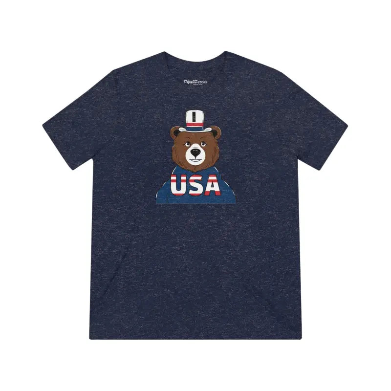 Bear With A USA Flag T-Shirt - Patriotic Design - DipaliZ