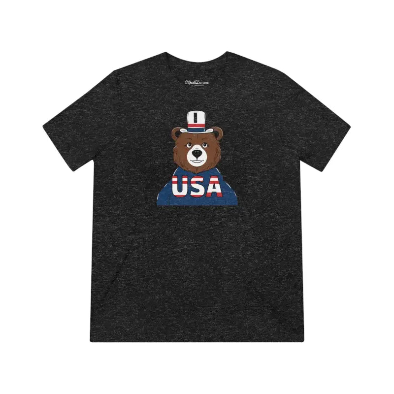 Bear With A USA Flag T-Shirt - Patriotic Design - DipaliZ