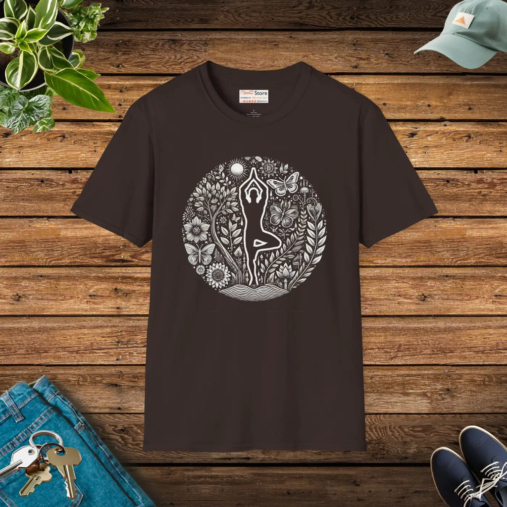Yoga Pose Unisex Softstyle Tee - Zen Comfort Style - DipaliZ