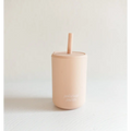 Mini Silicone Straw Cups for Kids in Peach