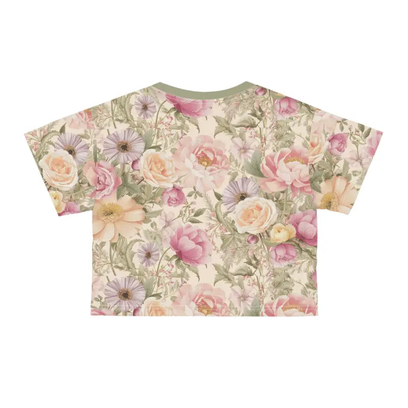 Luxurious Silky Floral Crop Tee - Ultimate Comfort Style - DipaliZ