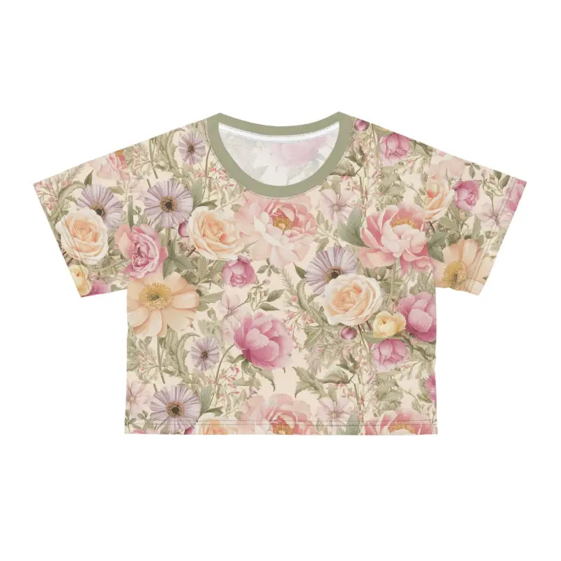 Luxurious Silky Floral Crop Tee - Ultimate Comfort Style - DipaliZ