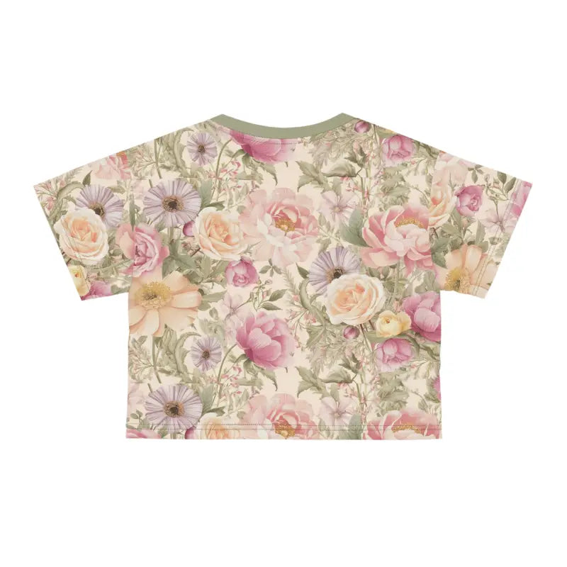 Luxurious Silky Floral Crop Tee - Ultimate Comfort Style - DipaliZ