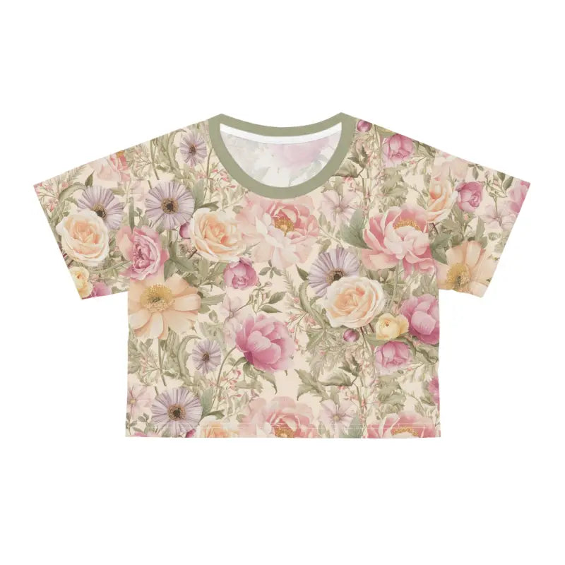 Luxurious Silky Floral Crop Tee - Ultimate Comfort Style - DipaliZ