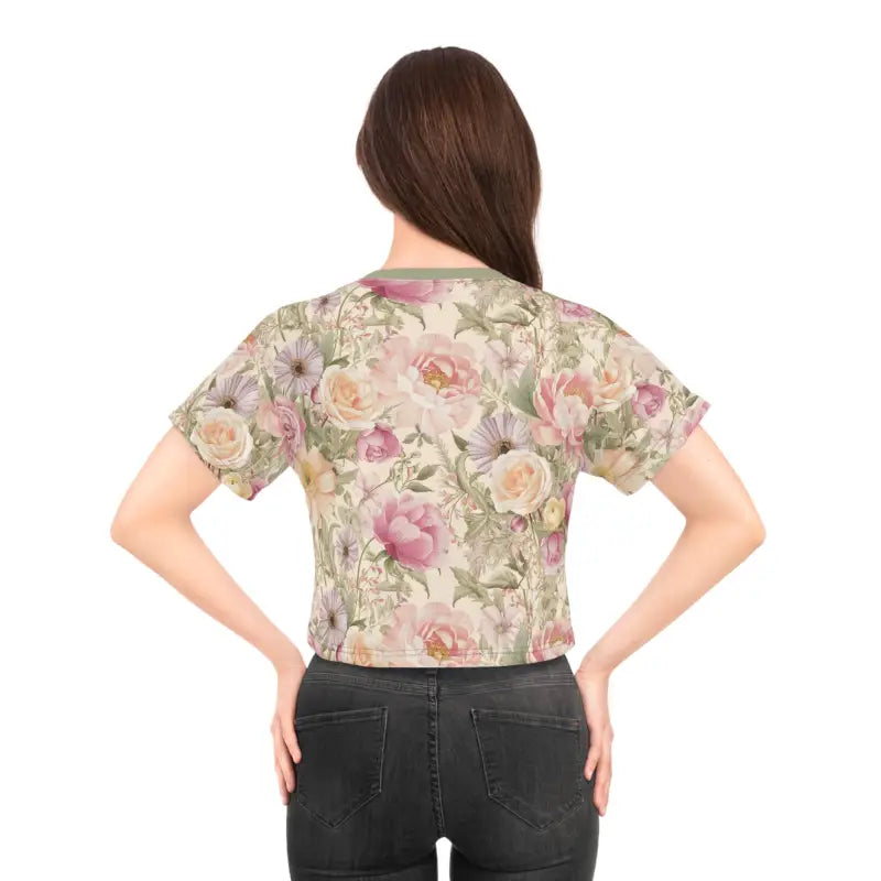 Luxurious Silky Floral Crop Tee - Ultimate Comfort Style - DipaliZ
