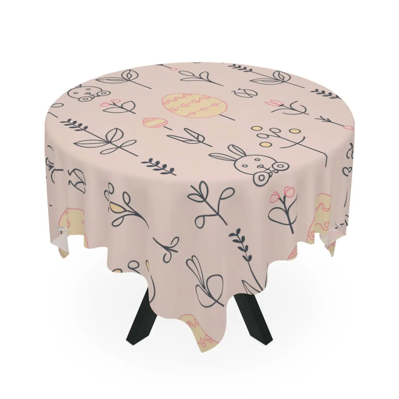 Flora Tablecloth - Pink Easter Egg Home Decor - DipaliZ