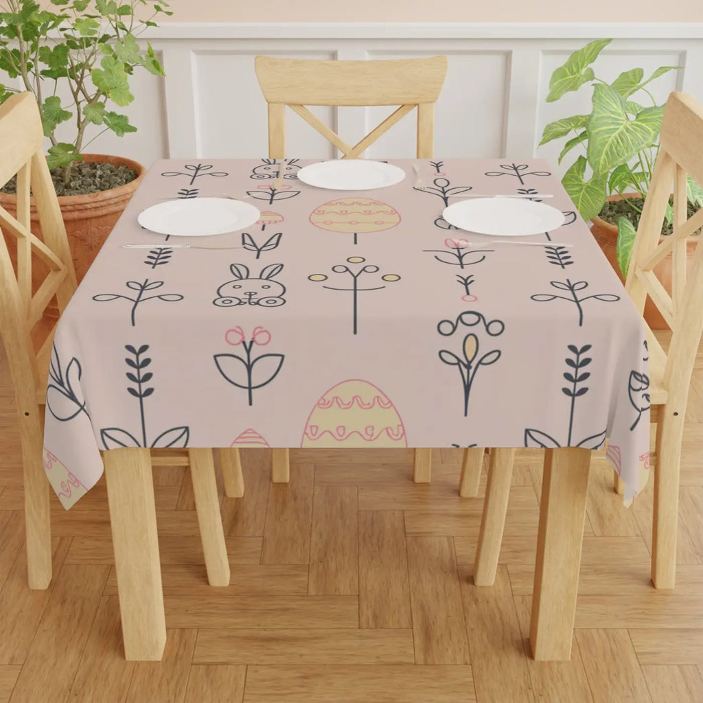 Flora Tablecloth - Pink Easter Egg Home Decor - DipaliZ