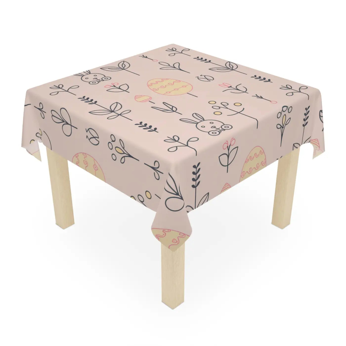 Flora Tablecloth - Pink Easter Egg Home Decor - DipaliZ