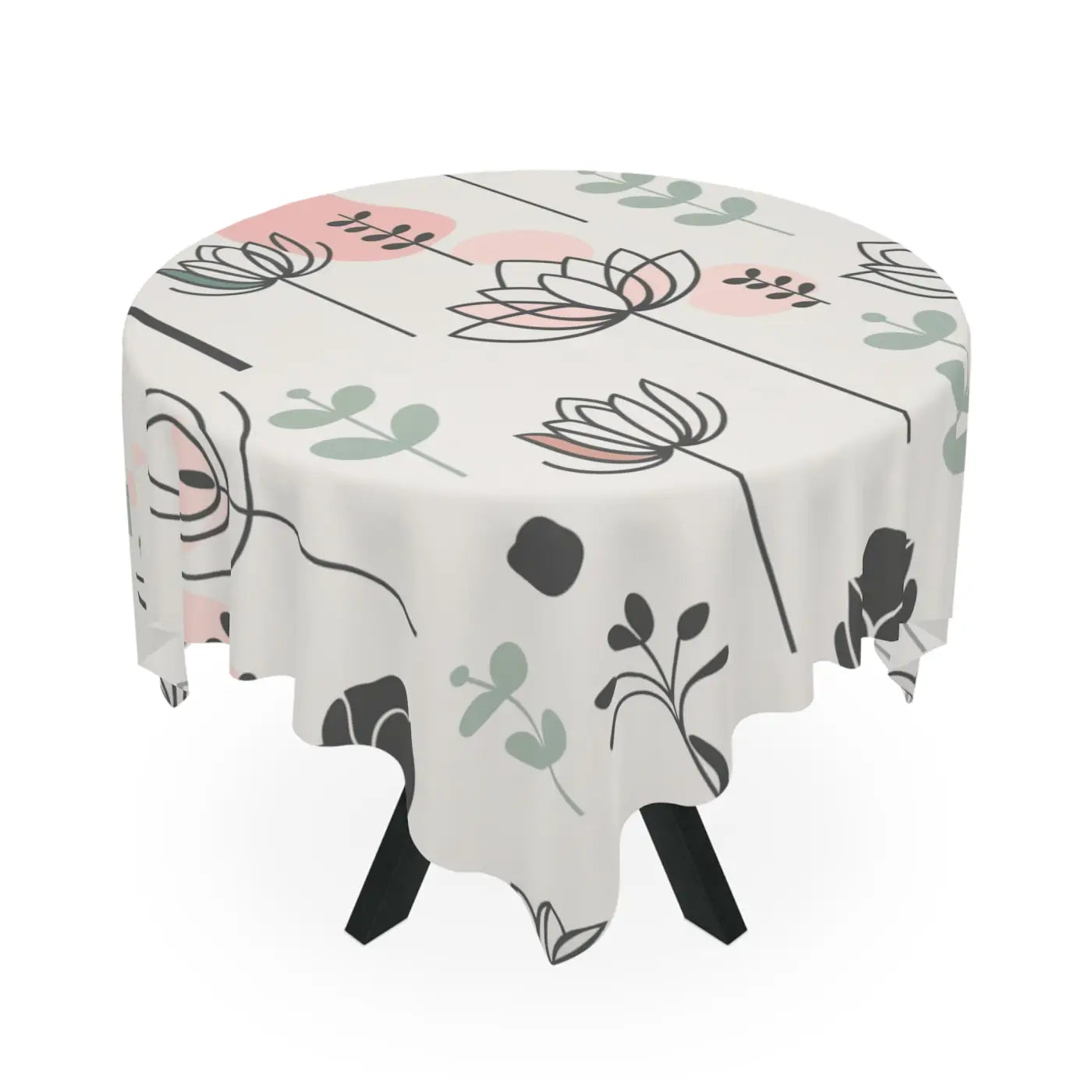 Chic Floral Delight One-Sided Print Tablecloth - Dining Decor - DipaliZ