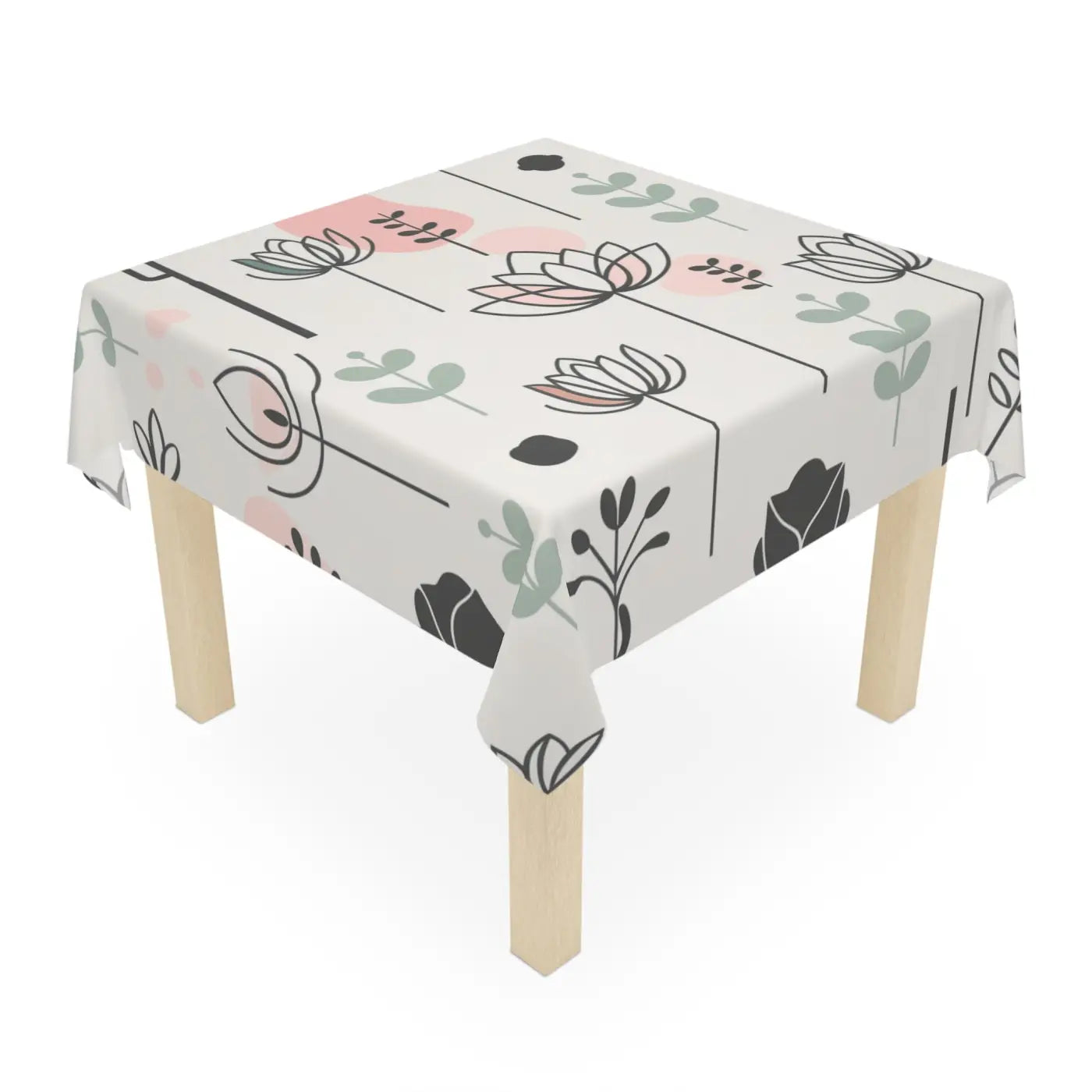 Chic Floral Delight One-Sided Print Tablecloth - Dining Decor - DipaliZ