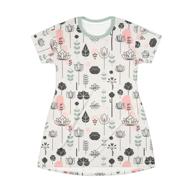 Floral Bliss Print Tee Dress - Tagless Comfort Design - DipaliZ