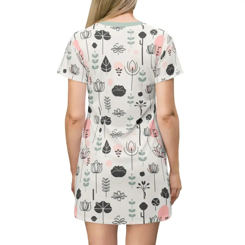 Floral Bliss Print Tee Dress - Tagless Comfort Design - DipaliZ