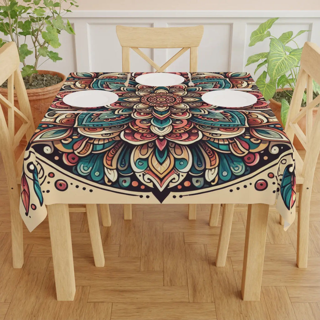 Geometric Oasis Tablecloth - Elegant Home Decor One-Sided Print - DipaliZ