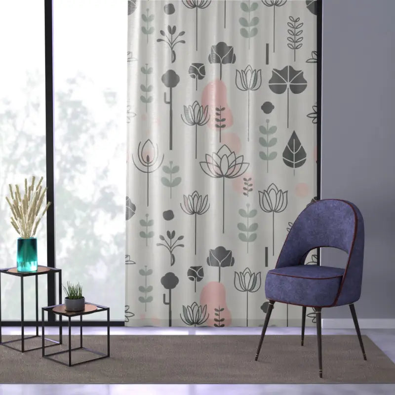 Floral Elegance Curtains - Minimalistic Pattern Design - DipaliZ