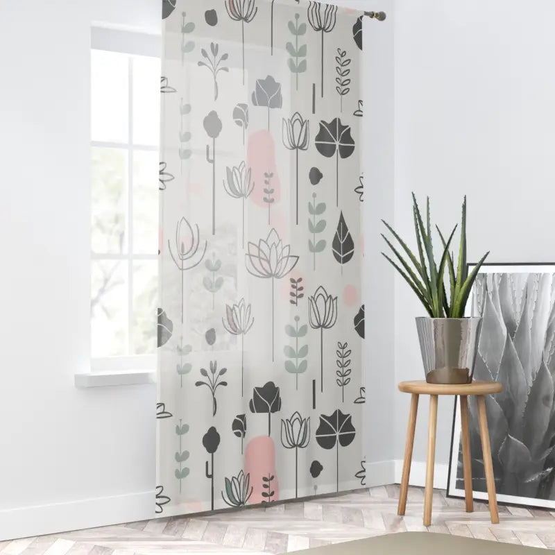 Floral Elegance Curtains - Minimalistic Pattern Design - DipaliZ