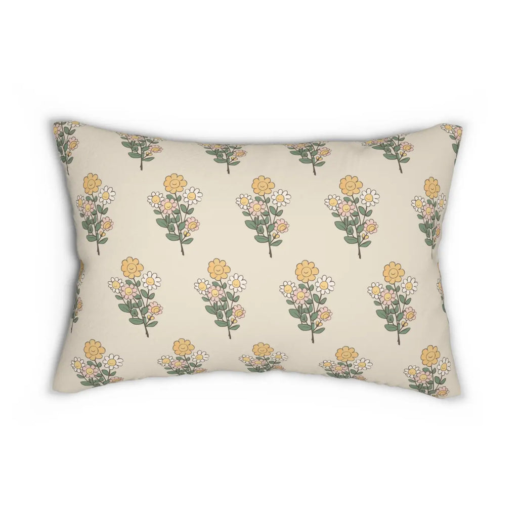 Farmhouse Floral Spun-Polyester Lumbar Pillow - Home Decor - DipaliZ