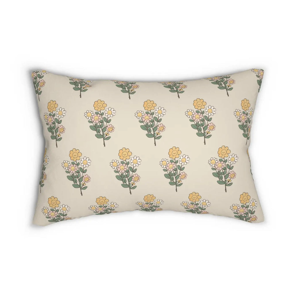 Farmhouse Floral Spun-Polyester Lumbar Pillow - Home Decor - DipaliZ