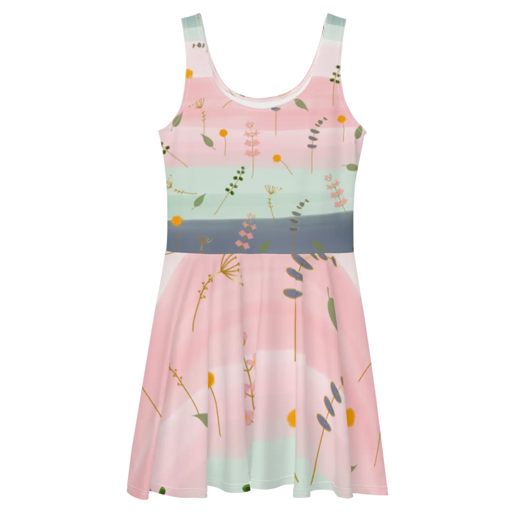 Skater Dress - Simple Flower Pattern Elegance - DipaliZ