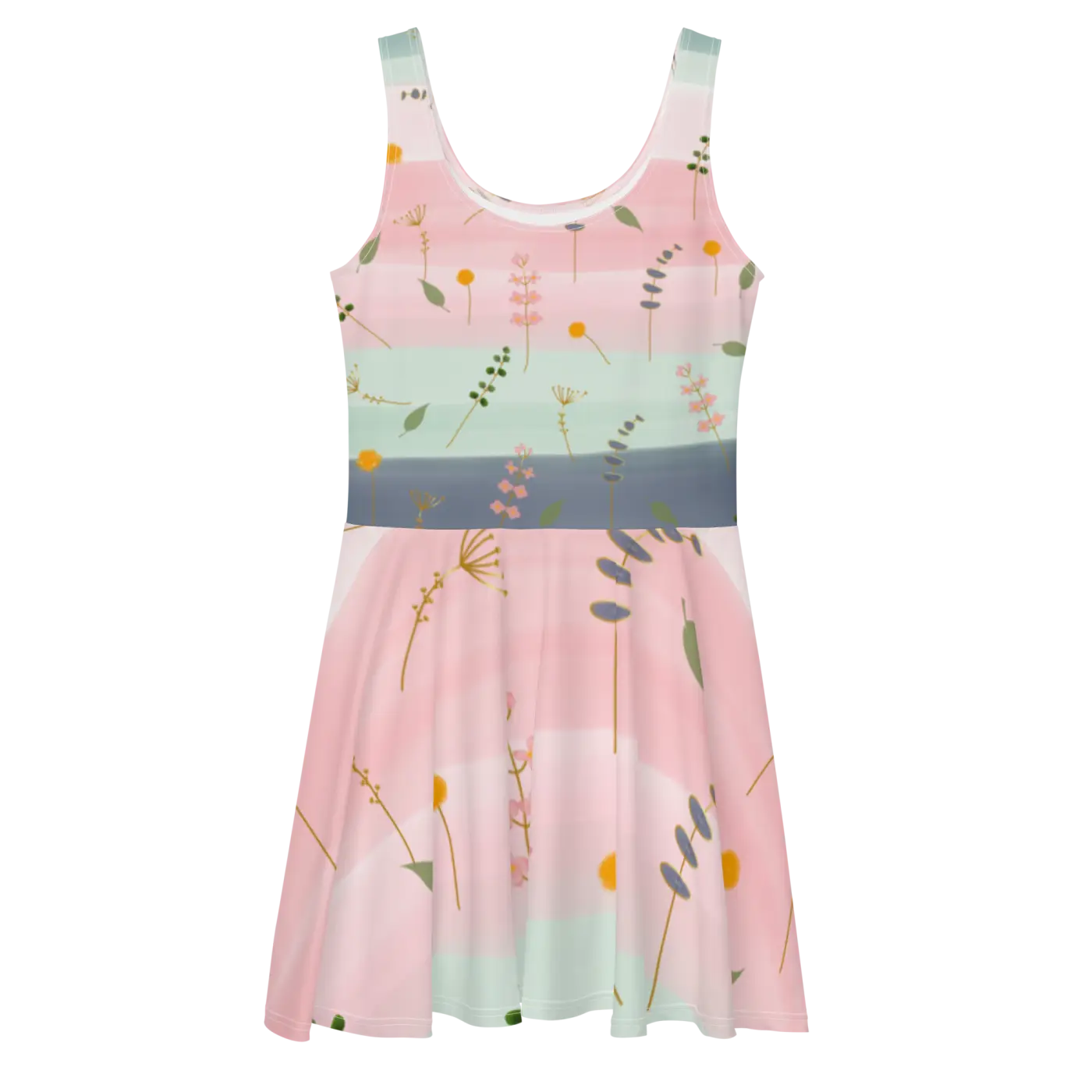 Skater Dress - Simple Flower Pattern Elegance - DipaliZ