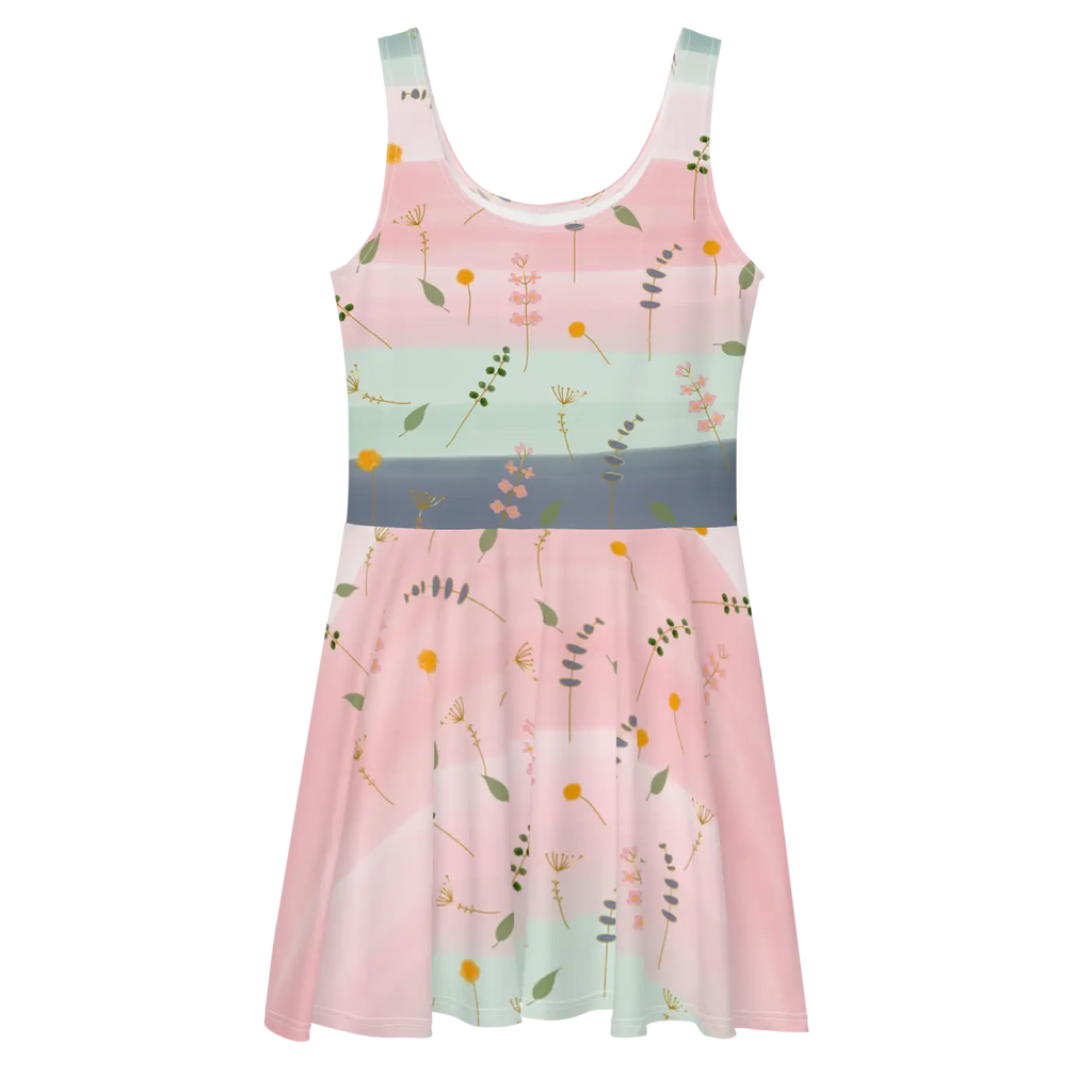 Skater Dress - Simple Flower Pattern Elegance - DipaliZ