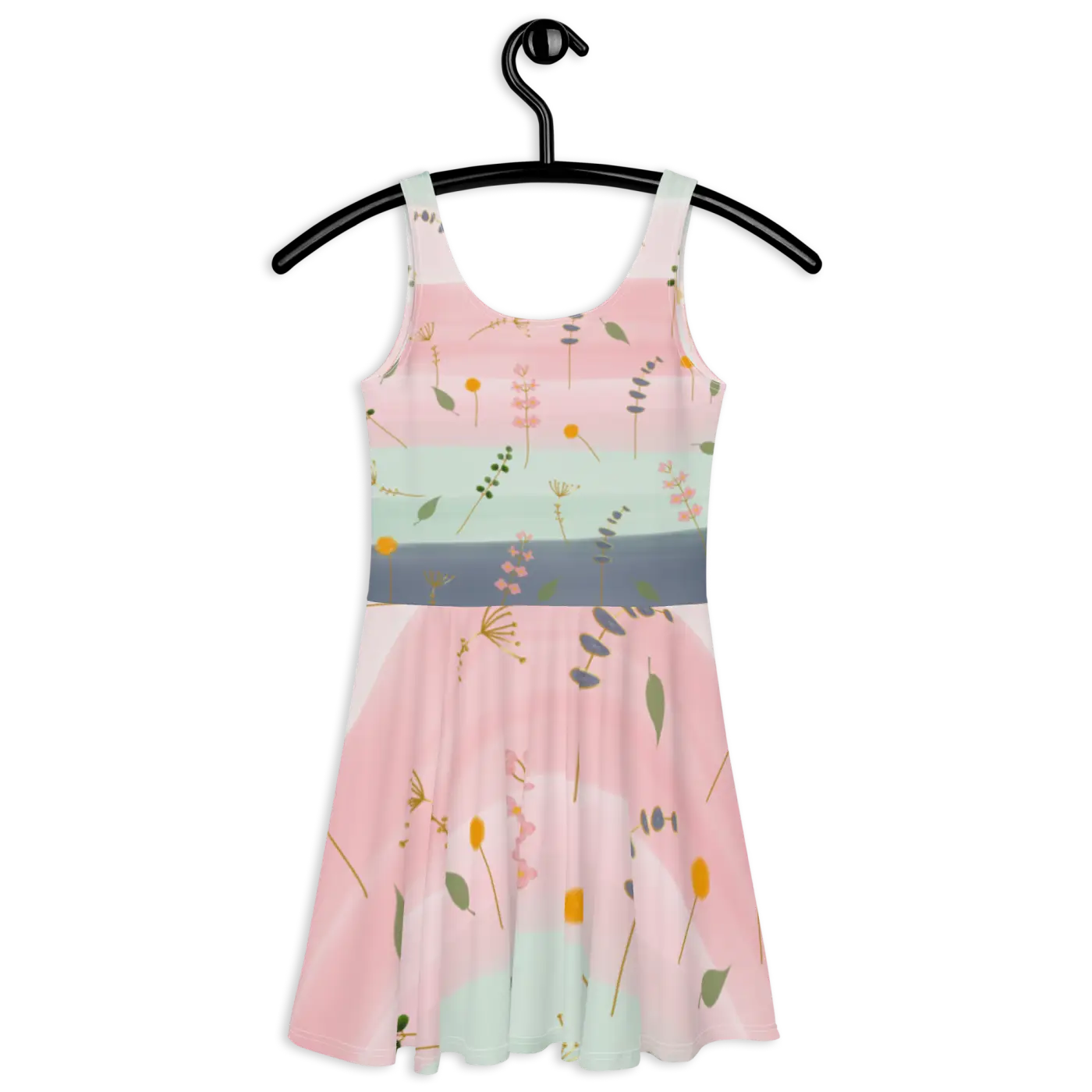 Skater Dress - Simple Flower Pattern Elegance - DipaliZ
