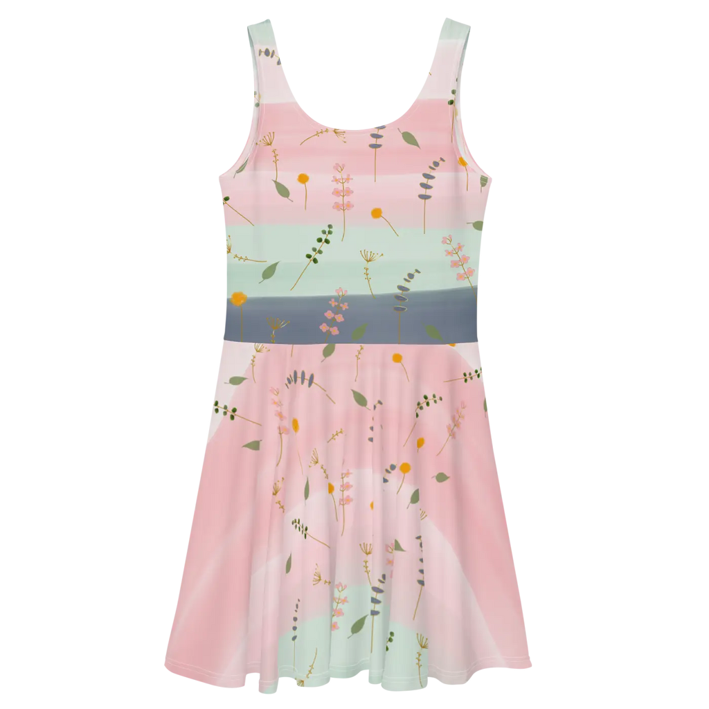 Skater Dress - Simple Flower Pattern Elegance - DipaliZ