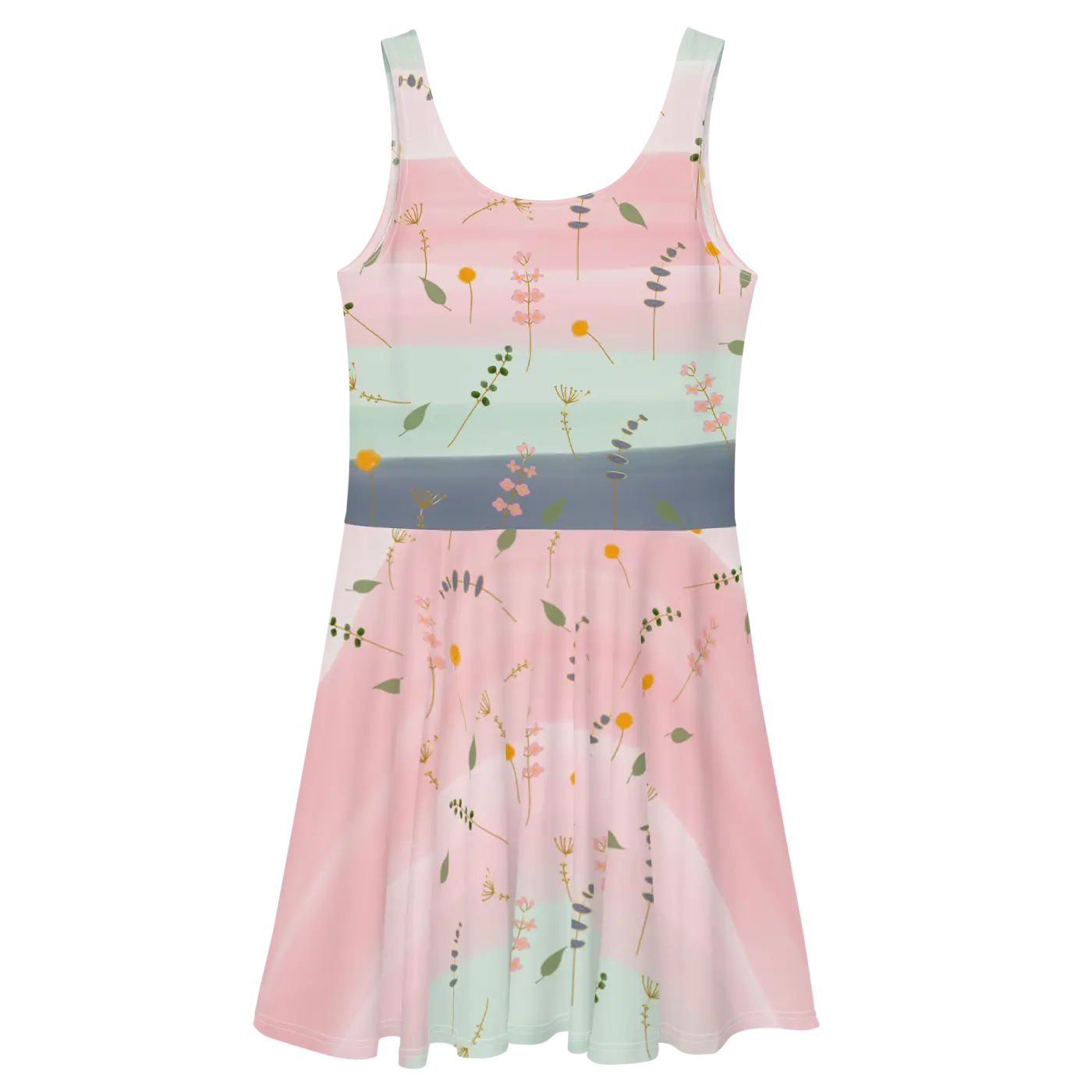 Skater Dress - Simple Flower Pattern Elegance - DipaliZ