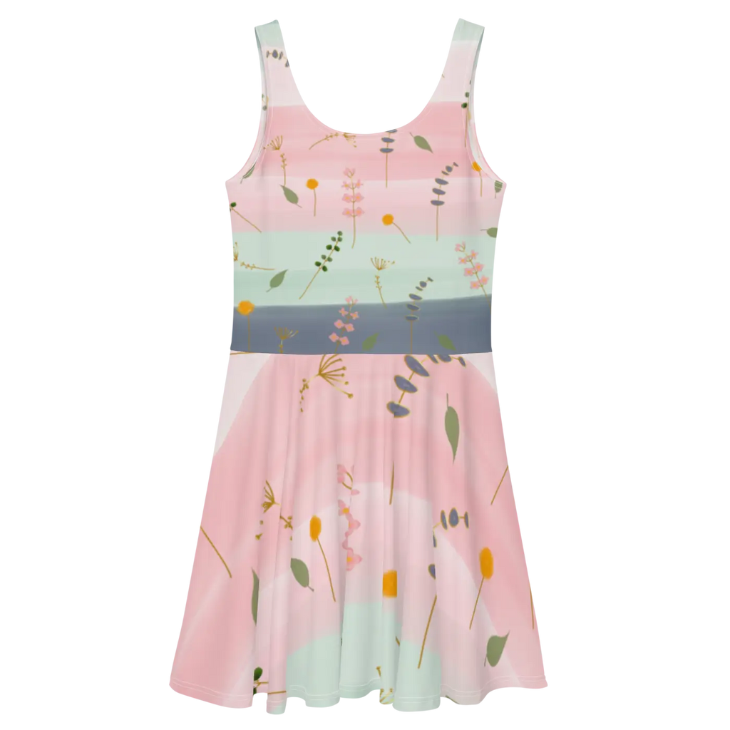 Skater Dress - Simple Flower Pattern Elegance - DipaliZ
