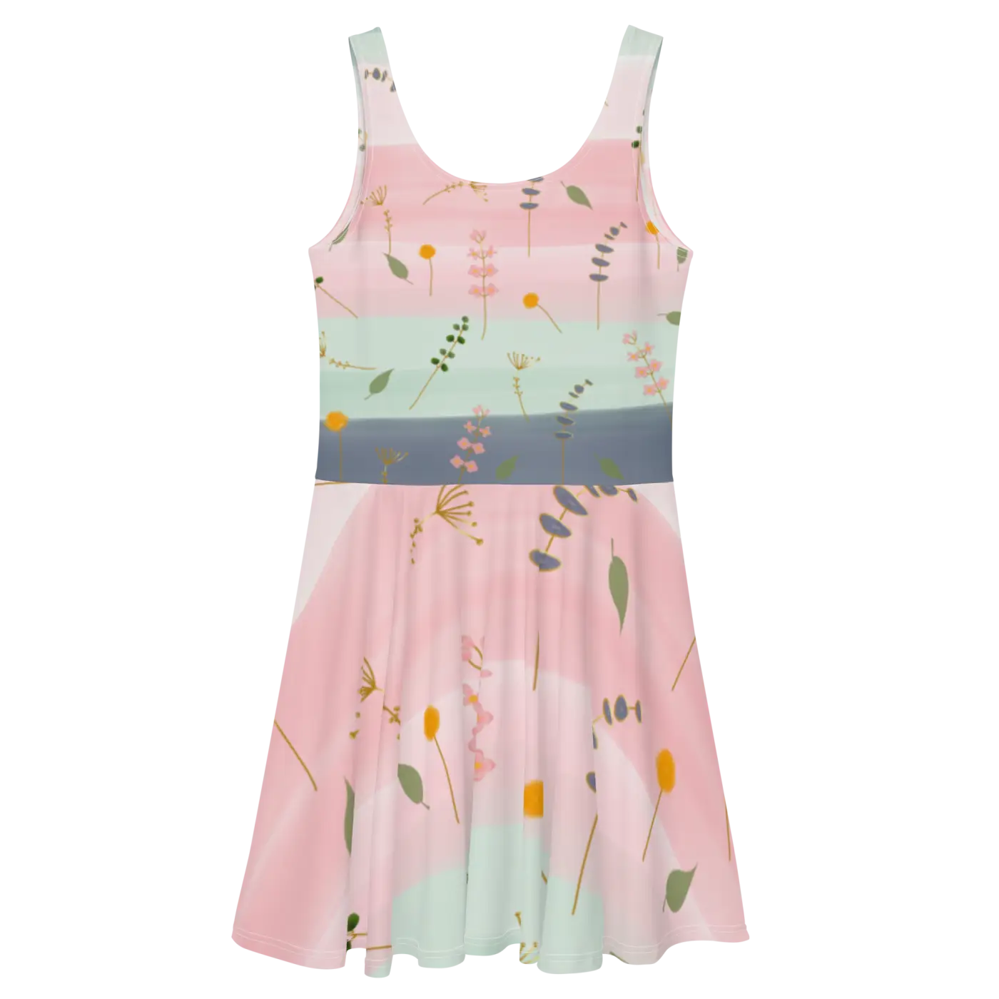 Skater Dress - Simple Flower Pattern Elegance - DipaliZ