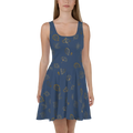 Navy Blue Skater Dress - Flared Skirt Style - DipaliZ