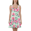 Skater Dress - Pink Pastel Rose Flowers Design - DipaliZ