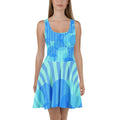 Blue Wavy Stripes Skater Dress - Statement Style - DipaliZ