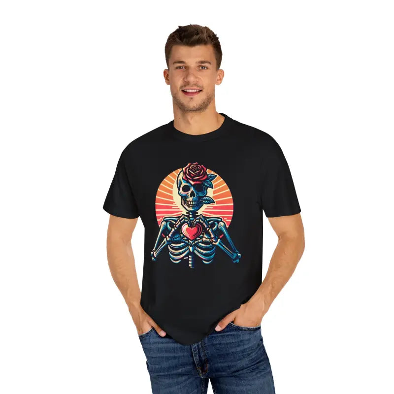 Skeleton Heart Tee - Edgy Comfort Colors Design - DipaliZ