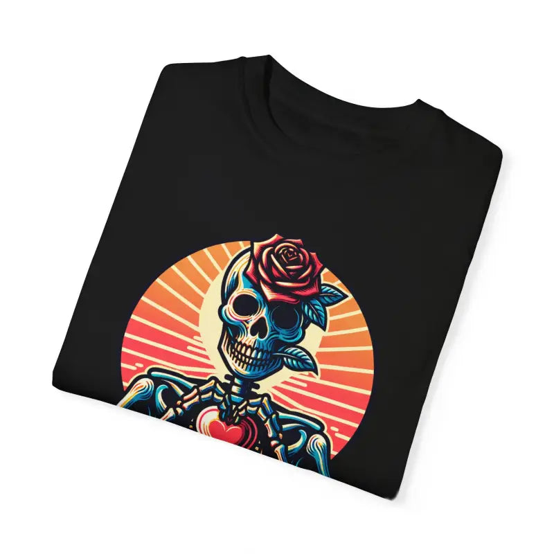 Skeleton Heart Tee - Edgy Comfort Colors Design - DipaliZ