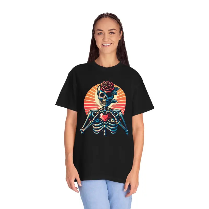 Skeleton Heart Tee - Edgy Comfort Colors Design - DipaliZ