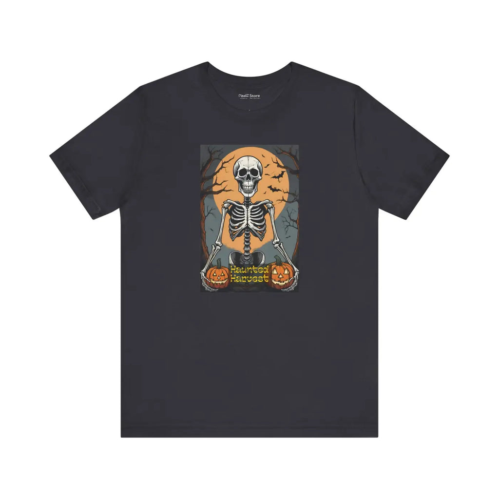 Haunted Harvest Unisex Jersey Tee - Halloween Skeleton Design - DipaliZ