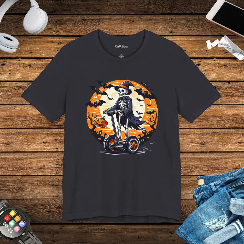 Spooky Skeleton Segway Tee - Hauntingly Cool Unisex Jersey - DipaliZ