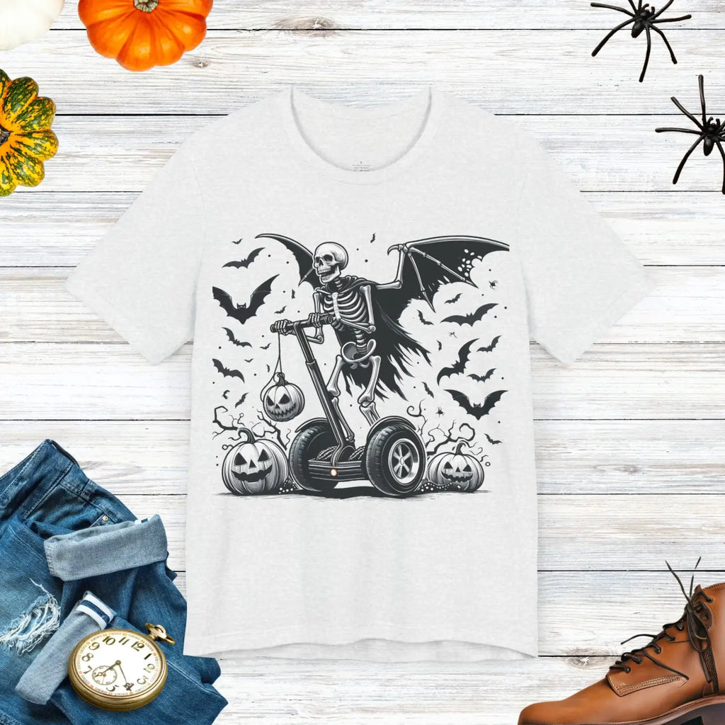 Winged Skeleton Unisex Tee - Halloween Segway Design - DipaliZ