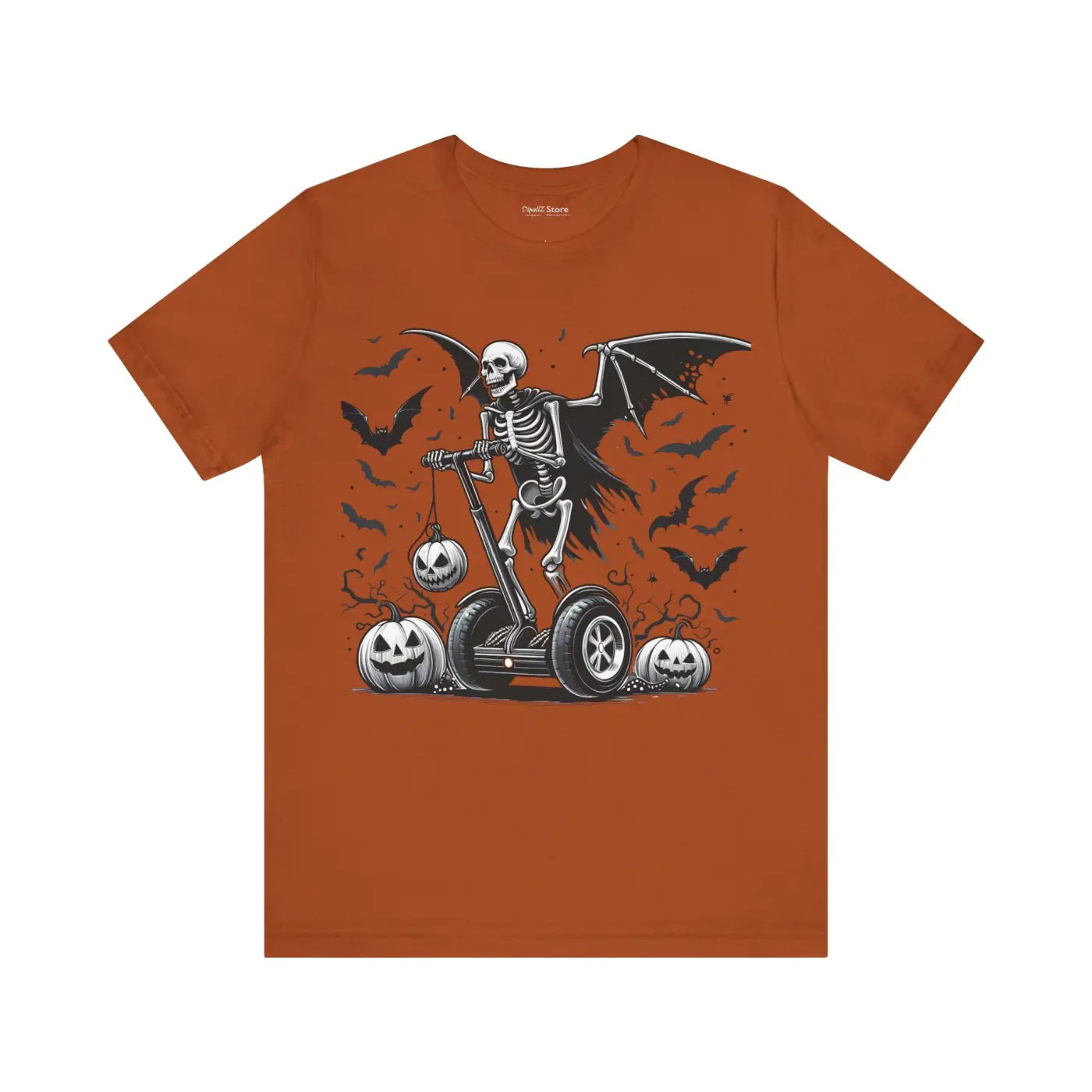 Winged Skeleton Unisex Tee - Halloween Segway Design - DipaliZ